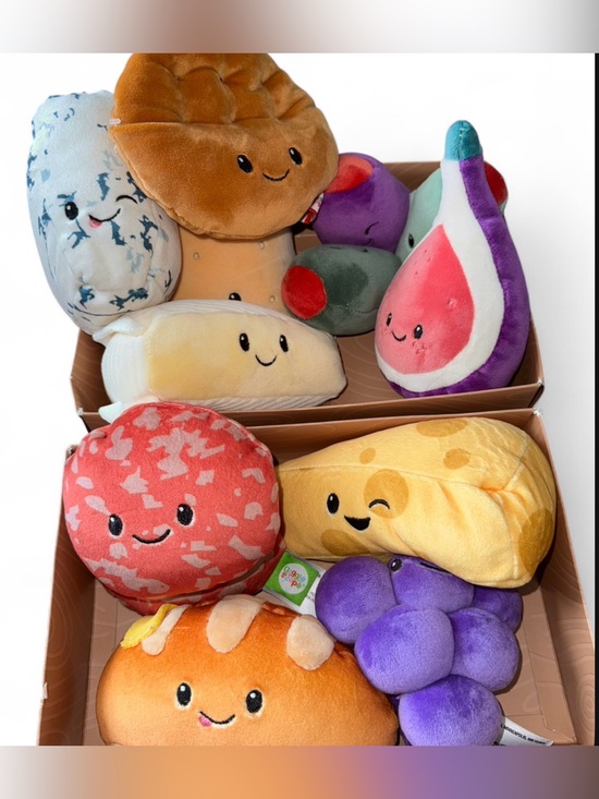 Other - Plush Fruit & Snack Toy Set - Colorful Smiling Plushies for Kids bundle